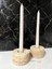 Doğal Traverten Mumluk, Mermer Mumluk, Mermer Tealight, Mumluk 2 Adet, Yuvarlak Mermer Şamdan 2
