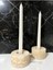 Doğal Traverten Mumluk, Mermer Mumluk, Mermer Tealight, Mumluk 2 Adet, Yuvarlak Mermer Şamdan 3