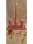 Laurel-Wood Beton 4 Parça Tealight Mumluk-Şamdan-Dekoratif Sunum Tabağı Seti(Pembe) 1