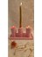 Laurel-Wood Beton 4 Parça Tealight Mumluk-Şamdan-Dekoratif Sunum Tabağı Seti(Pembe) 2