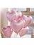 5 Adet Kalp Folyo Balon Pembe Uçan Balon 45 cm 18 Inç Kalp Pembe Balon 2