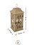 Ahşap Ham Mdf Boyanabilir Büyük Boy Dekoratif Fener-Şamdan-Mumluk ( 15 x 15 x 32 ) 2