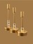 Üçlü Metal Mumluk Gold Boyalı 1