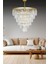 Nilsa Gold 50 x 50 cm 'lik Kristal Taşlı Lüks Avize - Yatak Odası - Salon - Mutfak - Hol 1