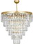 Nilsa Gold 50 x 50 cm 'lik Kristal Taşlı Lüks Avize - Yatak Odası - Salon - Mutfak - Hol 2