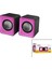Snopy Sn-66 Pembe USB 2.0 Multimedya 1+1 Hoparlör Speaker Set 6W 1