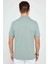 Erkek Slim Fit Dar Kesim Pamuk Düz Pike Mint Polo Yaka Tişört 5