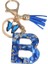Moda Mavi Sırlı Taş A'dan Z'ye Harf Anahtarlık 26 Baş Harf Alfabe Kelebek Püskül Kolye Araba Anahtarlık Kadın Takı Gıfts Renk: B / Boyut: 55MM (Yurt Dışından) 1