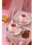 Luxury Lüx Seramik 2 Kişilik Kahve Fincan Takımı Cherry Pembe, Türk Kahvesi Fincan 1 Adet 2