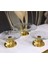 Luxury Dekoratif 3 Lü Gold Ayaklı Cam Çerezlik Sunumluk Büyük ve Küçük Boy 1 Adet 1