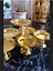Luxury 6lı Gold Mini Lokumluk Dekoratif Gold Kaplama 6 Adet Lüks Makaronluk Kahve Yanı Sunumluk 1 Adet 1
