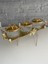 Luxury Gold Kelebekli 3lü Tepsili Kase Sunumluk/çerezlik Altın 37X16X9 cm 1 Adet 1