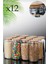 Luxury Bambu Vakumlu Kapaklı Etiketli 1,3 Lt Cam Kavanoz 12'li Set 1300 ml Bakliyat Baharat Saklama Takımı 1 Adet 1