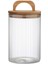 Luxury Acacia 1000 ml Akasya Vakum Kapak Borosilikat Yuvarlak Cam Kavanoz 10X15 cm 1 Adet 3