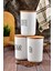 Luxury 3'lü Ahşap Vakum Kapaklı Transfer Etiketli Tea/sugar/coffe Akrilik Kavanoz 900ML 1 Adet 5