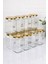 Luxury 12'li Gold Metal Kapaklı Kare Cam Kavanoz Saklama Seti Baharatlık Seti 720 ml 1 Adet 1