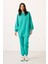 Deniz Yeşil O Yaka Basic Oversize Kadın Eşofman Tunik Takım - 95347 1