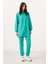 Deniz Yeşil O Yaka Basic Oversize Kadın Eşofman Tunik Takım - 95347 3