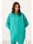 Deniz Yeşil O Yaka Basic Oversize Kadın Eşofman Tunik Takım - 95347 5