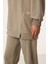 Koyu Bej O Yaka Basic Oversize Kadın Eşofman Tunik Takım - 95347 4