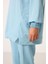 Açık Mavi O Yaka Basic Oversize Kadın Eşofman Tunik Takım - 95347 4
