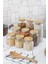 Luxury 9 Lu Set Bambu Kapaklı Cam Kavanoz & Erzak Saklama Kabı 3 x (1.3 Lt 0.80 Lt 0.50 Lt ( Vakum Kapak ) 1 Adet 1