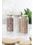 Luxury 9 Lu Set Bambu Kapaklı Cam Kavanoz & Erzak Saklama Kabı 3 x (1.3 Lt 0.80 Lt 0.50 Lt ( Vakum Kapak ) 1 Adet 2
