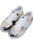 Kadın Vegan Deri Beyaz Sneakers - Geometric Shapes Tasarım 1