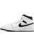 Air Jordan 1 Mid Leather Sneaker Hakiki Deri Bilekli Günlük Spor Ayakkabı Beyaz 2