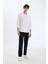 Modern Fit Polo Yaka Basic Düz Uzun Kollu Beyaz Gömlek E5045AX25SM 2
