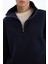 Relax Fit Dik Yaka Fermuarlı Basic Düz Kalın Sweatshirt E5332AX24WN 5