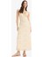 Bodycon Vücudu Saran Desenli Tül Askılı Midi Elbise E6809AX25SP 4