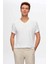 Ds Damat Slim Fit Beyaz 3'lü Set V Yaka T-Shirt 2