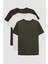 Ds Damat Slim Fit Kahve/haki/ekru 3'lü T-Shirt 4HC14ORTBN533 1
