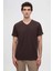 Ds Damat Slim Fit Kahve/bej/beyaz 3'lü Set V Yaka T-Shirt 2