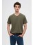 Ds Damat Slim Fit Haki/bej/beyaz 3'lü Set V Yaka T-Shirt 2