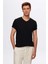 Ds Damat Slim Fit Siyah/gri/beyaz 3'lü Set V Yaka T-Shirt 3