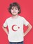Çocuk Kırmızı Ay Yıldız Transfer Baskılı Yuvarlak Yaka Kısa Kol Tişört 1