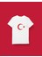 Çocuk Kırmızı Ay Yıldız Transfer Baskılı Yuvarlak Yaka Kısa Kol Tişört 2