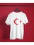 Çocuk Kırmızı Ay Yıldız Transfer Baskılı Yuvarlak Yaka Kısa Kol Tişört 3