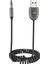 Go Des GD-BT27 Spiral Kablo Tasarımlı Aux Bluetooth Adaptör V5.1 Siyah 1