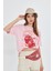 Strawberry Fields Forever Baskılı %100 Pamuk Kadın Oversize Siyah Tişört 4