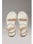 Kadın Ck Canvas Platform Sandalet - Ekru 5