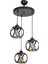 Lotus Modern Tasarım Siyah Renk - Cafe - Salon - Yatak Odası - Çocuk Odası Tel 3 Lü Avize 1