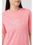 Sportswear Tee Bol Kesim Pembe Pamuklu Kadın Spor Tişört 4