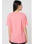 Sportswear Tee Bol Kesim Pembe Pamuklu Kadın Spor Tişört 5