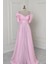 Pembe Drapeli Yaka Taşlı Abiye 8355 1