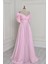 Pembe Drapeli Yaka Taşlı Abiye 8355 2