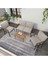 Modern Serisi Balkon, Bahçe, Cafe - Metal Kanepe Koltuk Takımı - 2+1+1 Sehpalı - Krem 2