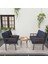 Modern Serisi Balkon, Bahçe, Cafe - Metal Kanepe Koltuk Takımı - 2+1+1 Sehpalı - Lacivert 2